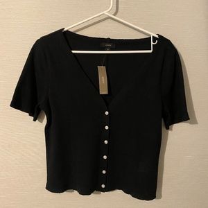 J Crew NWT Size M Black Button Blouse